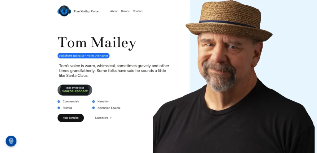 Website Designed for Tom Mailey Voice