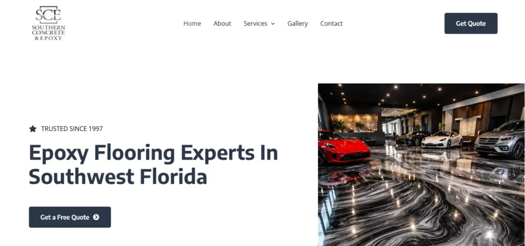 Website Designed for Southern Concrete & Epoxy